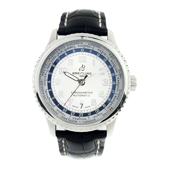 Breitling Stainless Steel Silver Dial 43mm Automatic Movement Men's Watch AB3521 - Picture 1 of 8